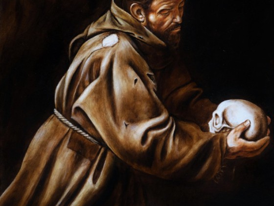 Der hl. Franziskus in Meditation (nach Caravaggio)