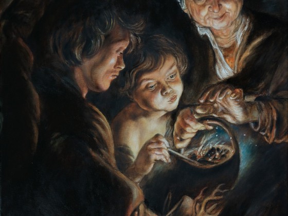 Die Alte mit dem Kohlebecken (nach Peter Paul Rubens)